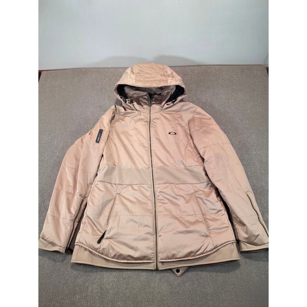 Oakley Womens Thinsulate Puffer Ski Jacket Tan RECCO Rescue Reflector Large